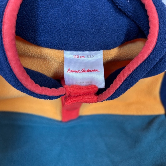 Hanna Andersson Colorblock Fleece pull over jogger sweater/sweatpants set - sz 5 - Picture 4 of 9